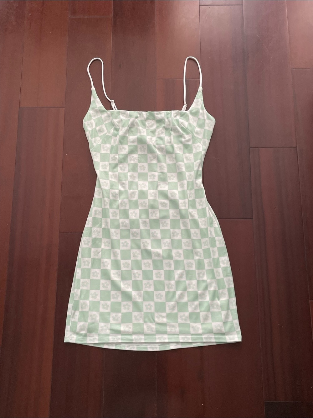 Mint Checkered Slip Dress